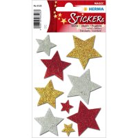 Herma MAGIC Sticker WEIHN. BUNTE STERNE, GLITTERY