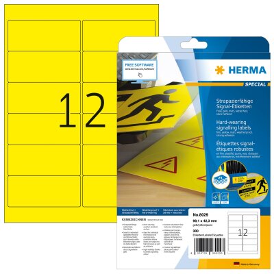 Herma SIGNAL-ETIKETTEN A4 25 99,1x42,3 GELB