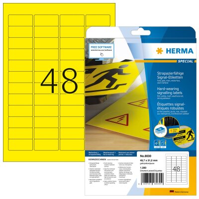 Herma SIGNAL-ETIKETTEN A4 25 45,7x21,2 GELB