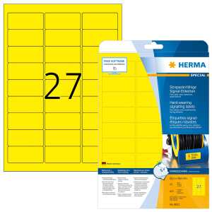 Herma Signal-Etiketten stark 63,5 x 29,6 mm Folie gelb 25 Bl 675 Etik.
