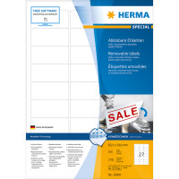 Herma Etiketten ablösbar 63,5 x 29,6 mm weiss 100 Bl 2700 Etik. LaserInkCopy