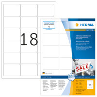 Herma Etiketten ablösbar 63,5 x 46,6 mm weiss 100 Bl...