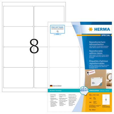 Herma ADRESSETIK. ABLÖSBAR A4 100 99,1x67,7 OP