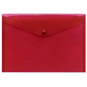 FSY Sichttasche, A4, Druckknopf, Transparent, rot, neutral, 1 Stück