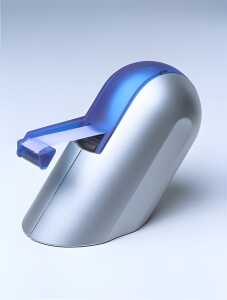 TWIN-Tape Klebeband-Abroller, Korpus silber, Abroller blau,