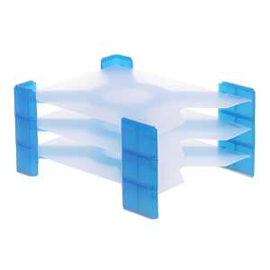 PP-Briefkorb X-Filer blau Einlegeboden farblos , 4 Gummifüße, 3er-Set