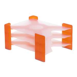 PP-Briefkorb X-Filer orange Einlegeboden farblos 4 Gummifüße, 3er-Set