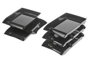 FSY Briefkorb CRAZY-TRAY, A4, PS schwarz, 3er-Set