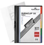 Durable Klemm-Mappe DURACLIP Index sw A4 für 50Blatt m Reg tr Deckbl