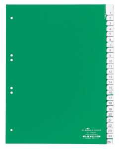 Durable Ordnerregister für A4 25tlg gn umschweißte Tabe