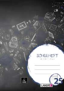 Schulheft A4, 32 Blatt, 80 g/m², Lineatur 25 (liniert mit Rand rechts)