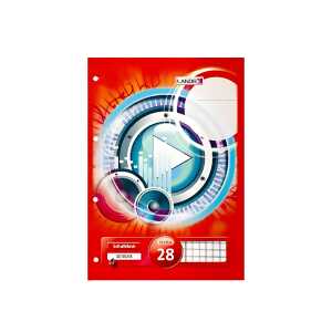 Schulblock A4, 50 Blatt, 70 g/m², 4fach gelocht, Lineatur 28