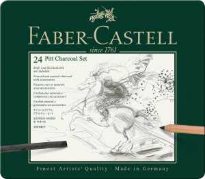 Faber Castell Kohle Charcoal Pitt Set 24-teilig