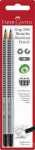 Faber Castell Bleistift Grip 2001 B silber 2er mit Radierer