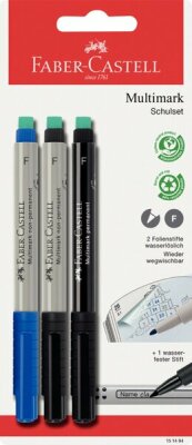 Faber Castell Marker Multimark 2x non-p. + 1x perm BK