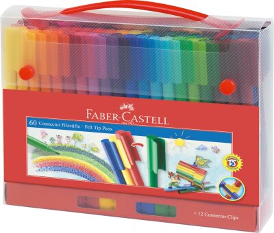 Faber Castell Koffer Connector Filzstifte 60-teilig