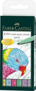 Faber Castell Tuschestift Pitt Artist Pen B 6er Pastell