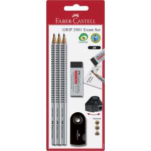 Faber Castell Bleistift Grip 2001 EXAM 2B silber Spitzer