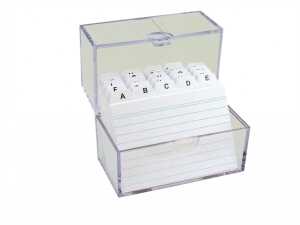 TSI Kartei-Kasten +100 Karteikarten A7 u.Register A-Z