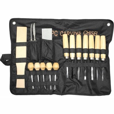 KOH Kerbschnitz Set 16 teilig in Tasche