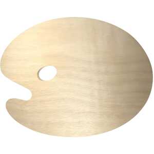 CMI Mischpalette Holz Oval 40 x 30 cm / 5 mm Griffloch