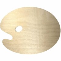 KOH Mischpalette Holz- Palette  Oval mit Griffloch...