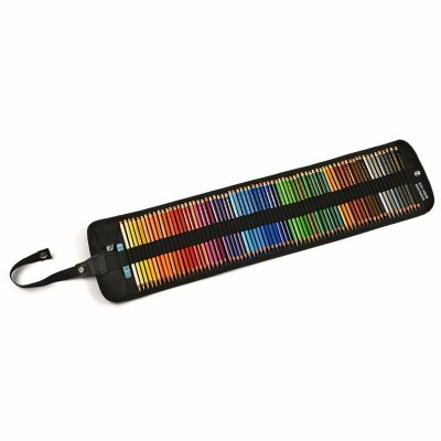 KOH Polycolor- Stiftetasche schwarz - gefüllt mit 72 Polycolor- Farbstiften, Radirgummi und Anspitzer