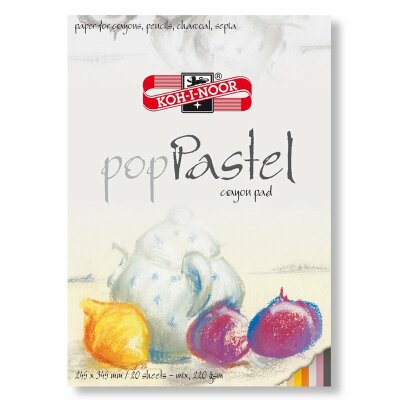 KOH Pastell- Malblock A4 Block - 20 Blatt farbig sortiert , 220 g/m²