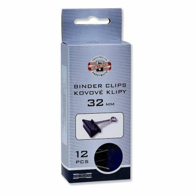 KOH Maulklammern Papierklemmen Metall - schwarz / 32 mm - im 12er Pack