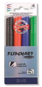KOH Flipchart-Marker Rundspitze 2-5 mm 4er-Set