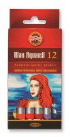 KOH Aquarell- Wachsaquarell Farbstifte 12er Pack im Pappetui