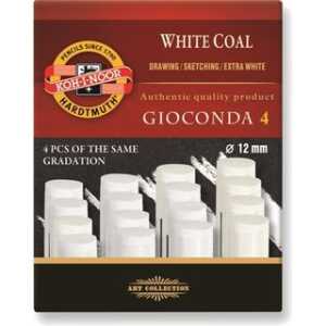 KOH Zeichenkohle Reißkohle Härtegrad 3 weiß 4er