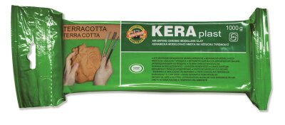 KOH Modelliermasse- Keraplast- Ton , Lufthärtend - 1000 g , terracotta -