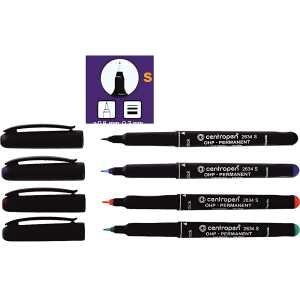 Centro Folienschreiber wasserfest Rundspitze S 0,3mm rot