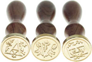 CMI Siegelstempel graviert in Buchstabe O mit Holzgriff 25mm