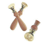 CMI Siegelstempel graviert / Drachenkopf mit Holzgriff