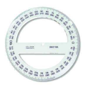 KOH Winkelmesser Plast 360° D = 12,5 cm Transparent