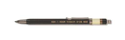 KOH Druckbleistift Metall " Versatil " 2,5 x 120 mm Mine - Schwarz - mit Minenspitzer und Clip > CN1005KK <