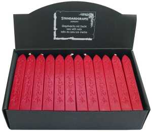 Standardgraph Siegelwachs mit Docht rot 36 Stück