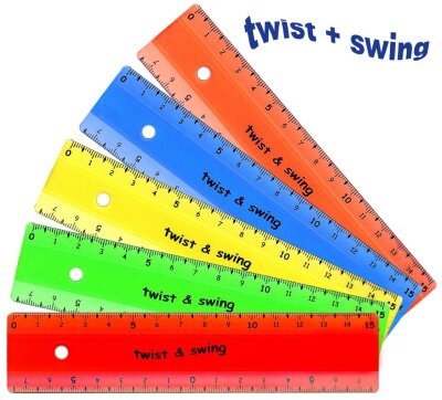 STDGRAPH Twist & Swing Lineal 15 cm fünf Farben sortiert 1 Stück