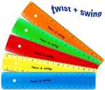 Twist & Swing Lineal 17 cm in fünf Farben sortiert 1 Stück