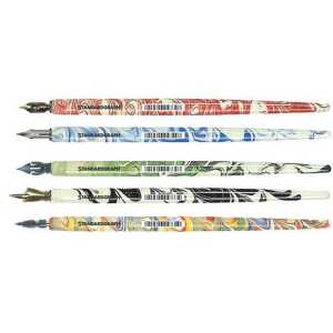 Standardgraph Federhalter aus Holz, marmor rot - weiß, 12 Stück, ohne Feder