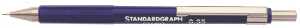Standardgraph Feinminenstift blau 0,35 mm, Metallclip + Radiergrummi