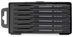Standardgraph Fineliner tec pen Satz 1-3-5-6-7-8 schwarz im Etui