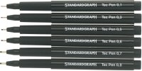 STDGRAPH Fineliner tec pen Satz 1-3-5-6-7-8 schwarz im Etui