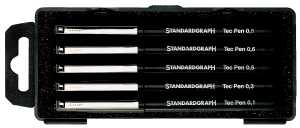 Standardgraph Fineliner tec pen Satz 1-3-5-6-8 schwarz im Etui