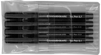 STDGRAPH Fineliner tec pen Satz 1-3-5-7 schwarz im Etui