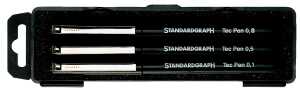 Standardgraph Fineliner tec pen Satz 1-5-8 schwarz im Etui