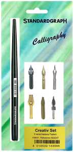 Standardgraph Kalligraphie Set Creative 6 verschiedene Federn + Halter