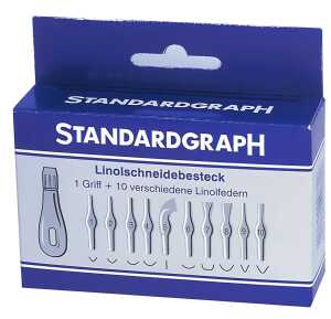 Standardgraph Linolfedern 10 St. mit Griff Pack